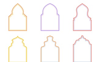 Islamic Arch Design double lines Set 6 - 16