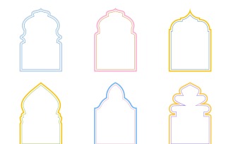 Islamic Arch Design double lines Set 6 - 2