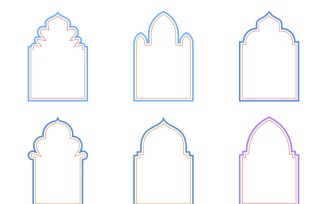 Islamic Arch Design double lines Set 6 - 6