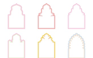 Islamic Arch Design double lines Set 6 - 8