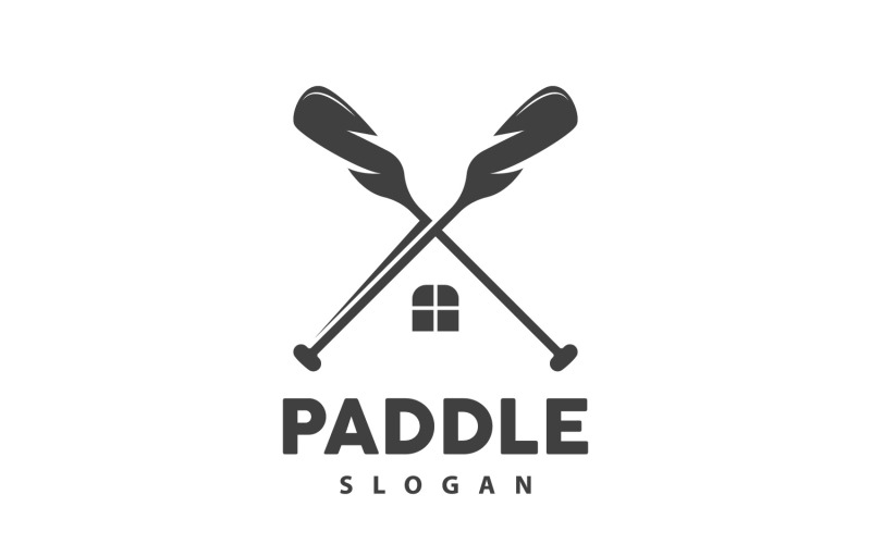 Paddle Logo Boat Design Vector Illustration DesignV8 Logo Template