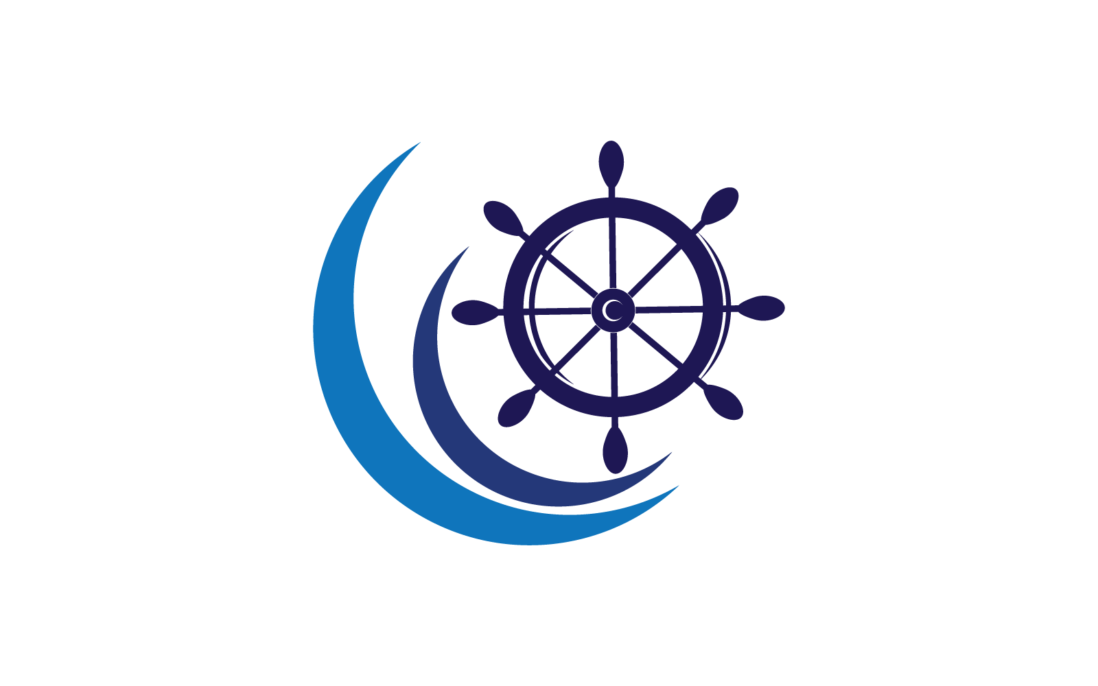 Plantilla de vector de ilustración de icono de logotipo de rueda de barco