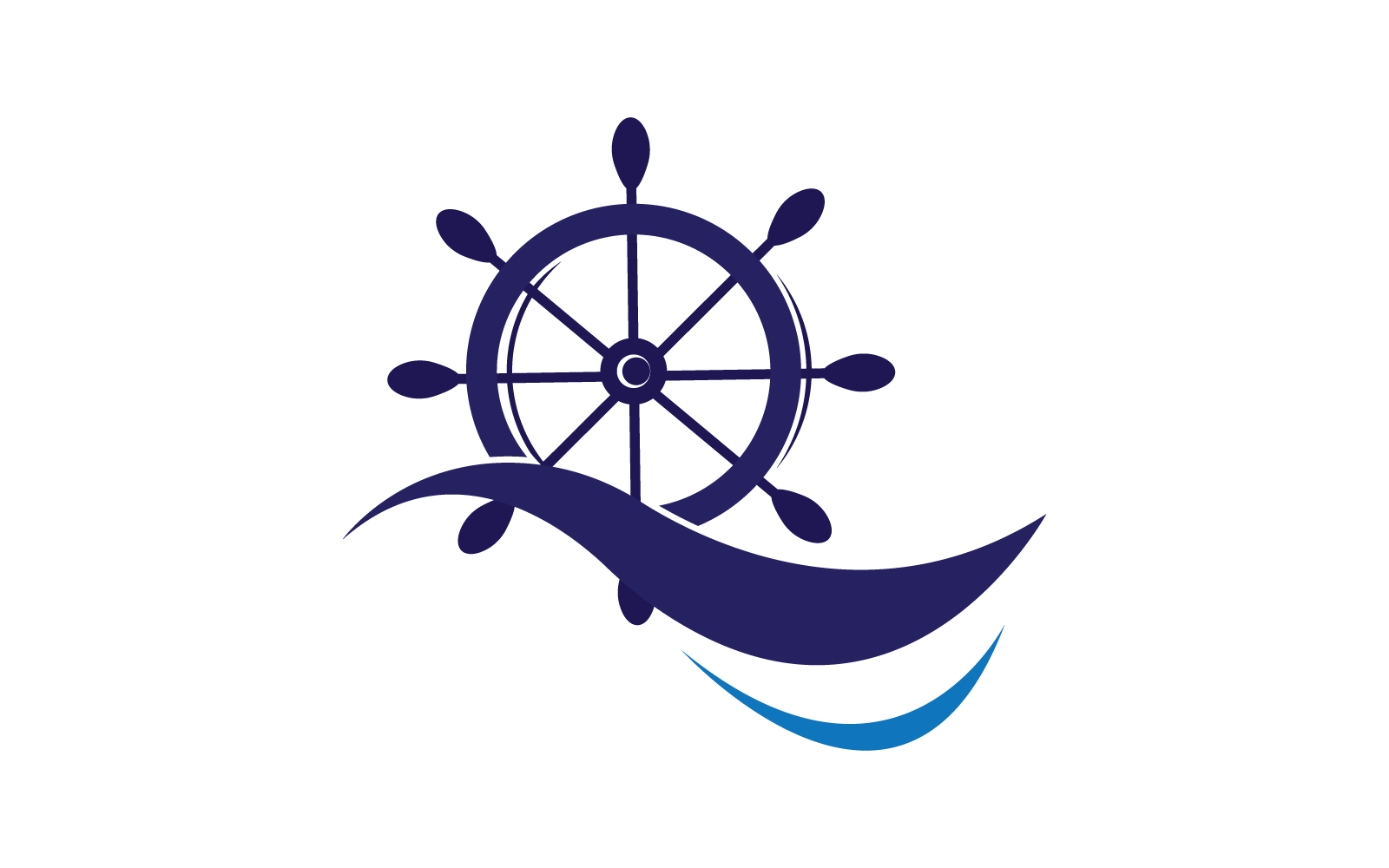 Ship wheel icon ilustration logo flat design Logo Template