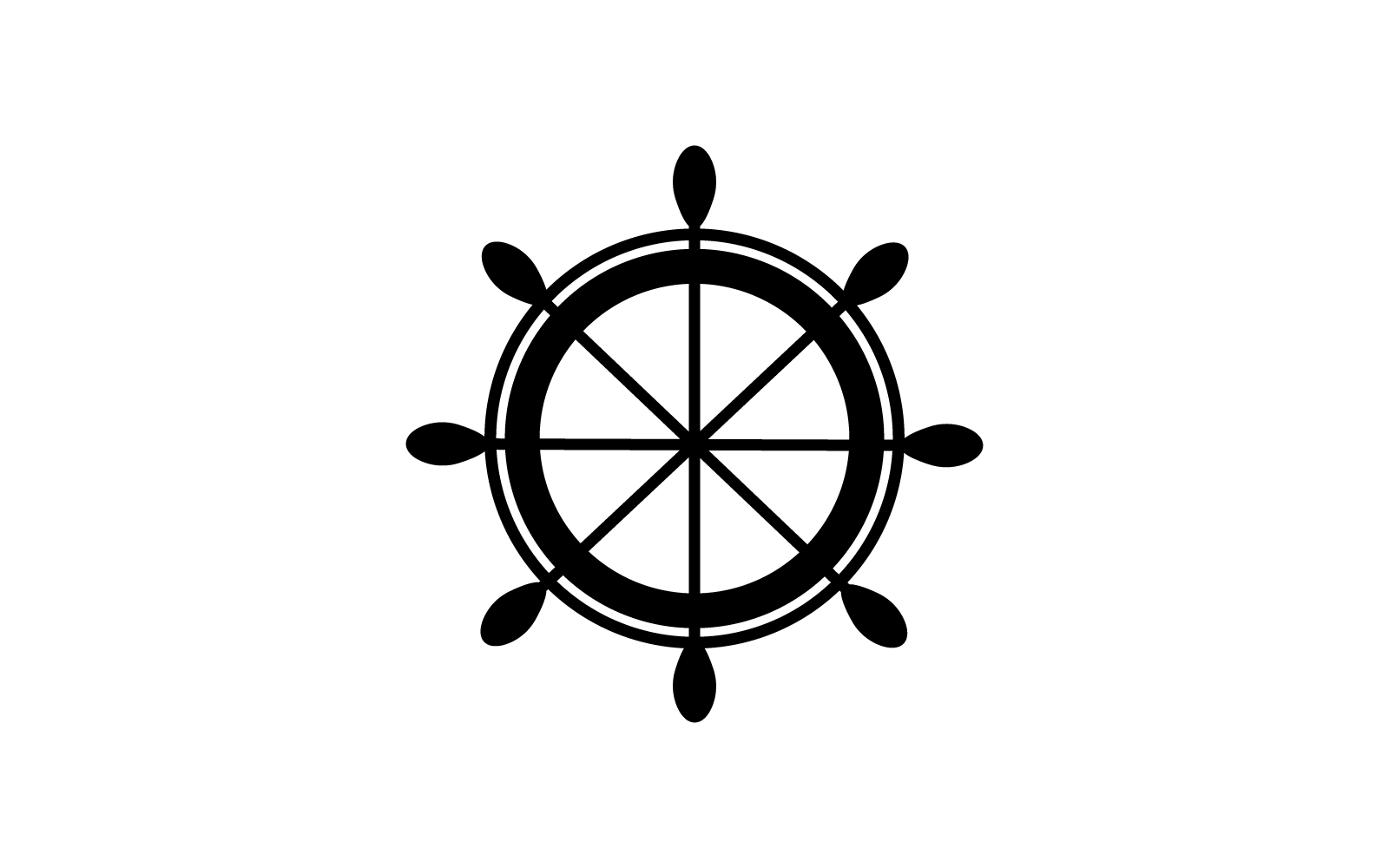 Ship wheel icon ilustration logo vector