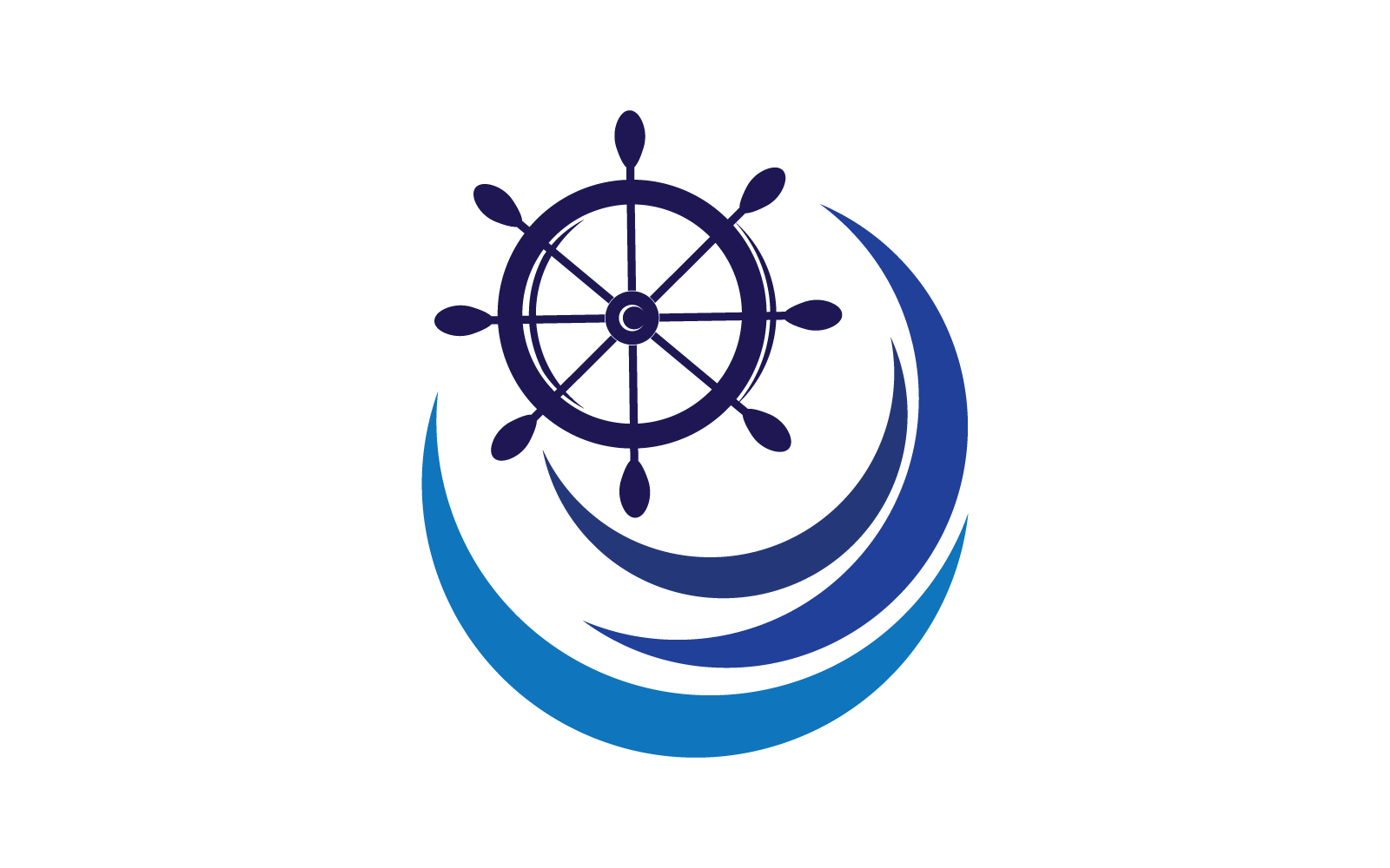 Ship wheel icon vector logo template