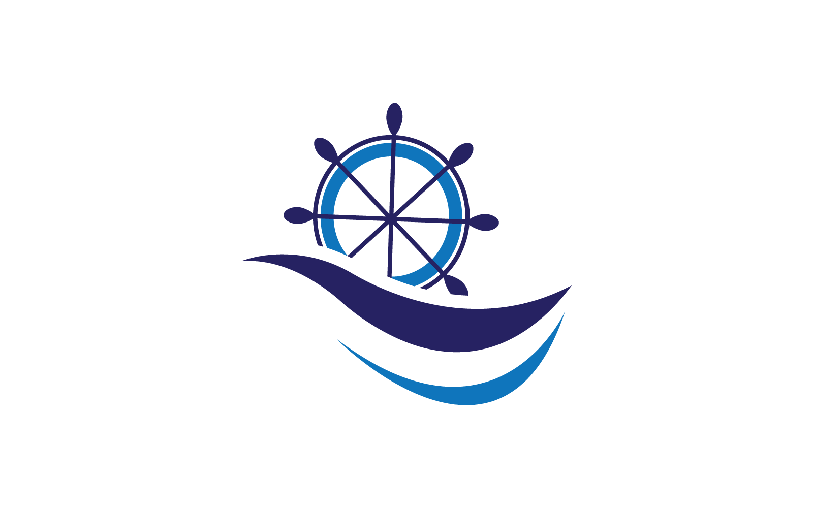 Vector de ilustración del icono del logotipo de la rueda de barco