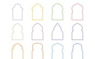 Islamic Arch Design double lines Set 12 - 11