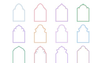 Islamic Arch Design double lines Set 12 - 13