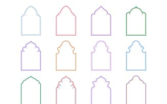Islamic Arch Design double lines Set 12 - 13