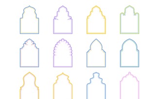 Islamic Arch Design double lines Set 12 - 15