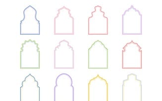 Islamic Arch Design double lines Set 12 - 16
