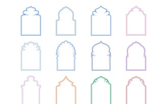 Islamic Arch Design double lines Set 12 - 2