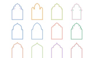 Islamic Arch Design double lines Set 12 - 6