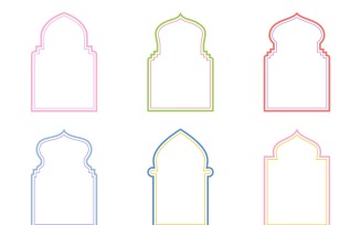 Islamic Arch Design double lines Set 6 - 25