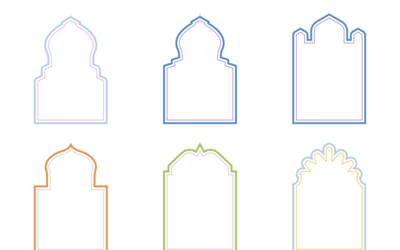 Islamic Arch Design double lines Set 6 - 31 Vector Graphic