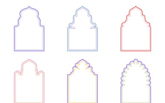 Islamic Arch Design double lines Set 6 - 32