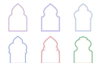 Islamic Arch Design double lines Set 6 - 33