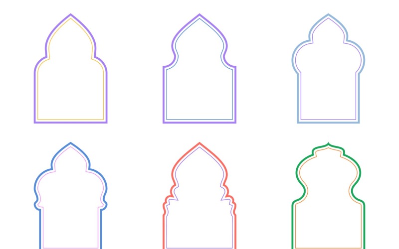 Islamic Arch Design double lines Set 6 - 33 Vector Graphic