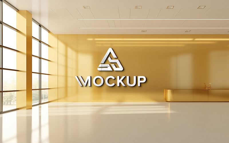 office wall logo mockup 3d Product Mockup