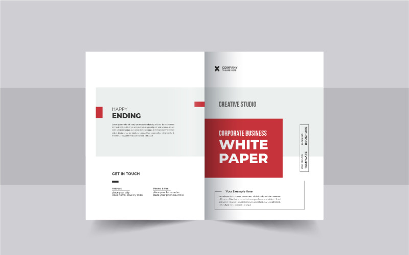 White Paper Template or Business White Paper design template Corporate Identity