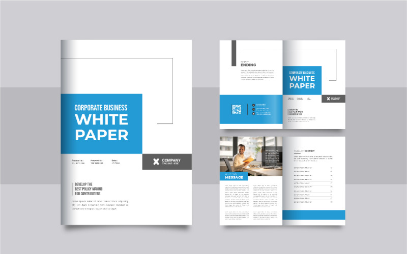 White Paper Template or Business White Paper design Corporate Identity