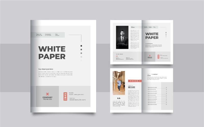 White Paper Template or Business White Paper template design Corporate Identity
