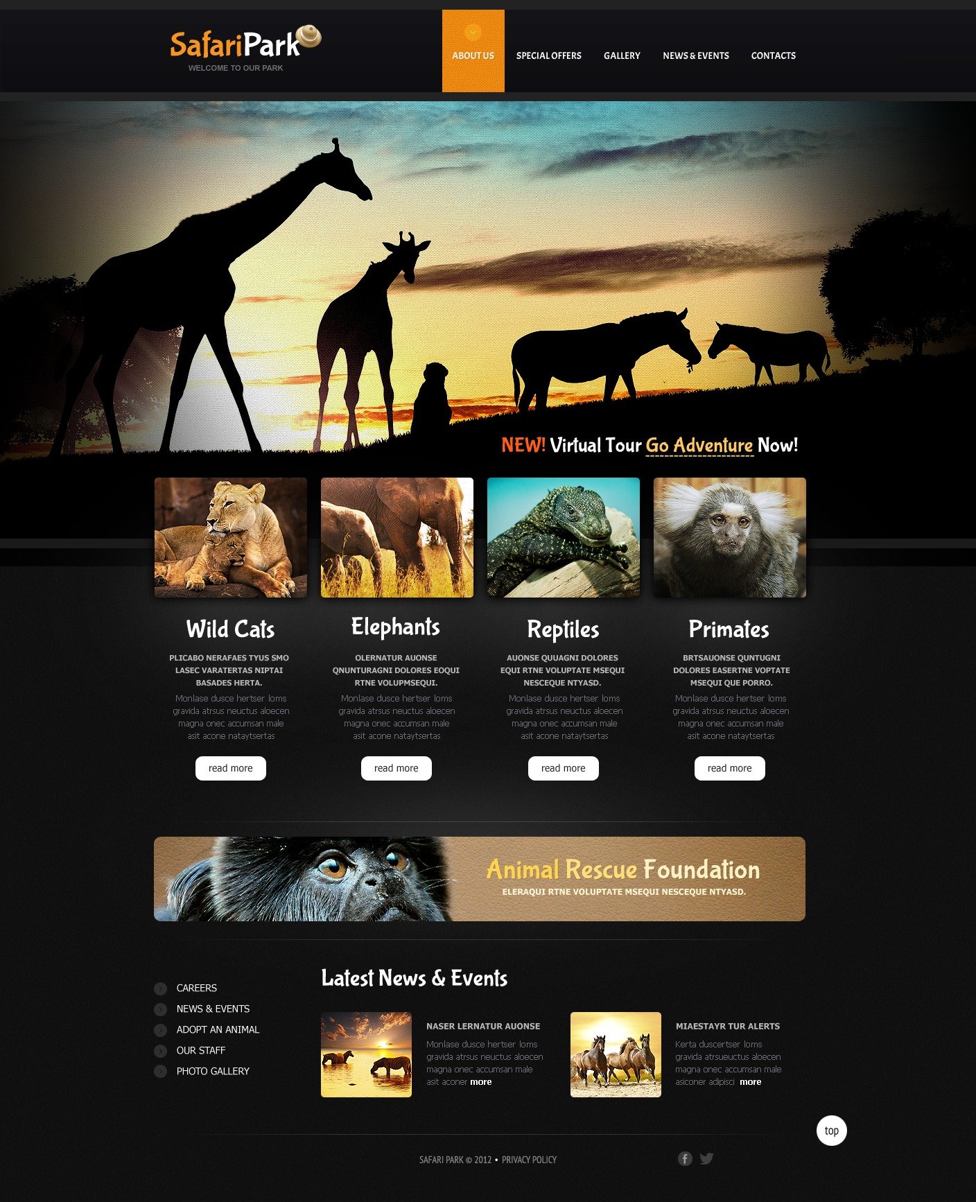 Plantilla Web #40768 para Sitio de Zoos