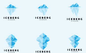 Antarctic Cold Mountain Iceberg Logo DesignV11