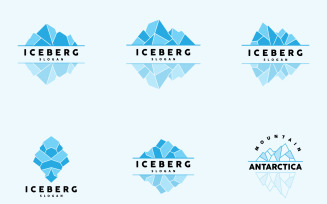 Antarctic Cold Mountain Iceberg Logo DesignV14