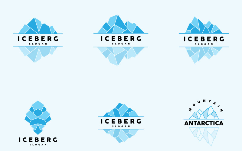 Antarctic Cold Mountain Iceberg Logo DesignV14 Logo Template