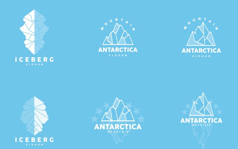 Antarctic Cold Mountain Iceberg Logo DesignV15 Logo Template