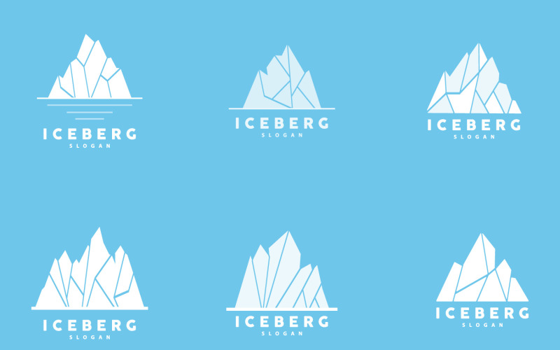 Antarctic Cold Mountain Iceberg Logo DesignV16 Logo Template