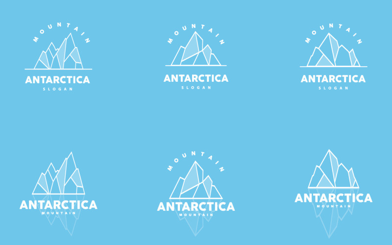 Antarctic Cold Mountain Iceberg Logo DesignV18 Logo Template