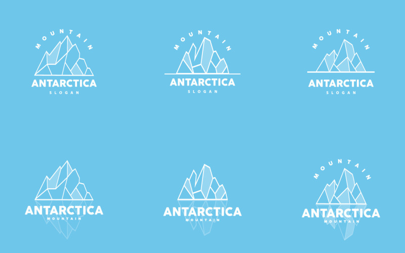 Antarctic Cold Mountain Iceberg Logo DesignV19 Logo Template
