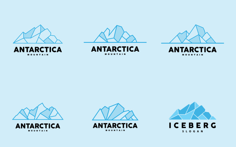 Antarctic Cold Mountain Iceberg Logo DesignV1 Logo Template