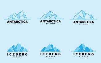 Antarctic Cold Mountain Iceberg Logo DesignV2