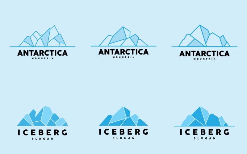 Antarctic Cold Mountain Iceberg Logo DesignV2 Logo Template