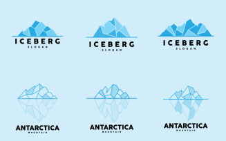Antarctic Cold Mountain Iceberg Logo DesignV3