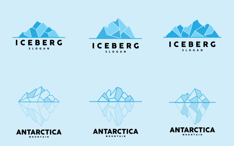 Antarctic Cold Mountain Iceberg Logo DesignV3 Logo Template