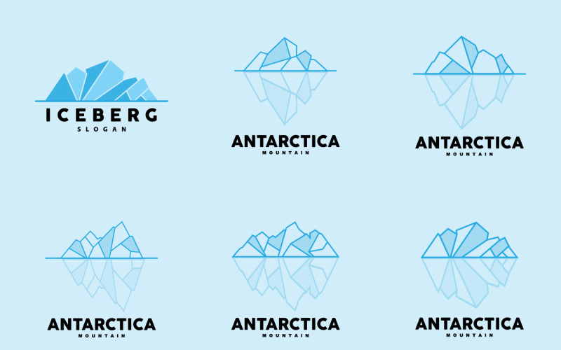 Antarctic Cold Mountain Iceberg Logo DesignV4 Logo Template