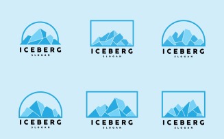 Antarctic Cold Mountain Iceberg Logo DesignV6
