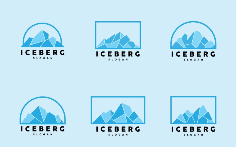 Antarctic Cold Mountain Iceberg Logo DesignV6 Logo Template