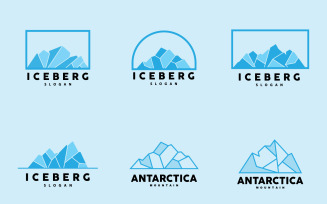 Antarctic Cold Mountain Iceberg Logo DesignV7
