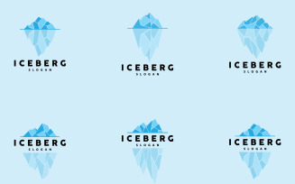 Antarctic Cold Mountain Iceberg Logo DesignV8