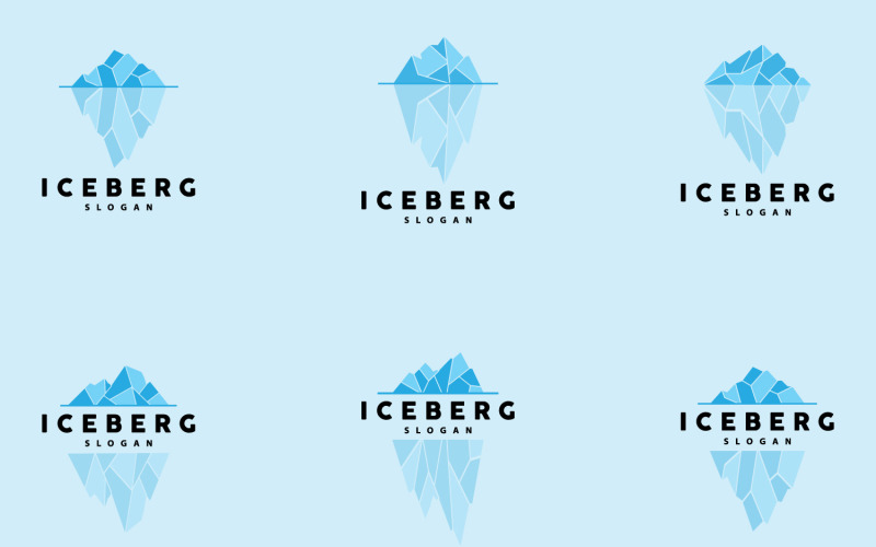 Antarctic Cold Mountain Iceberg Logo DesignV8 Logo Template