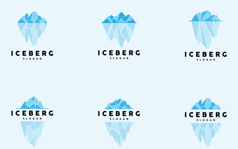Antarctic Cold Mountain Iceberg Logo DesignV9 Logo Template