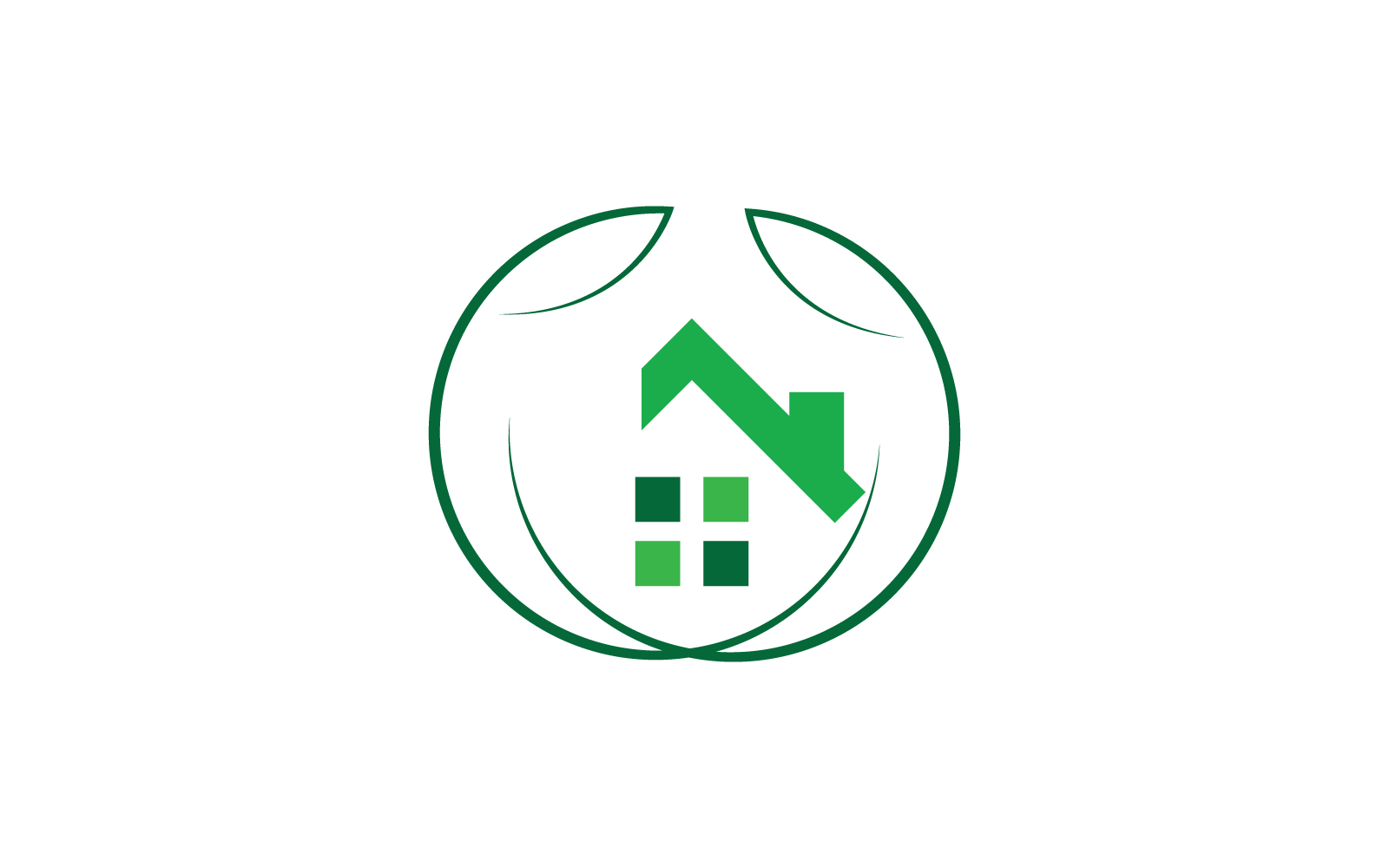 Modèle de conception vectorielle du logo de la Maison verte
