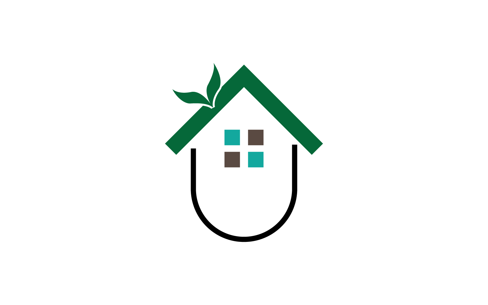 Modelo de vetor de design de logotipo da casa verde