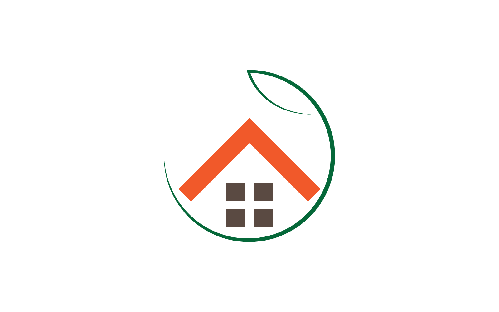 Modelo de vetor de logotipo da casa verde