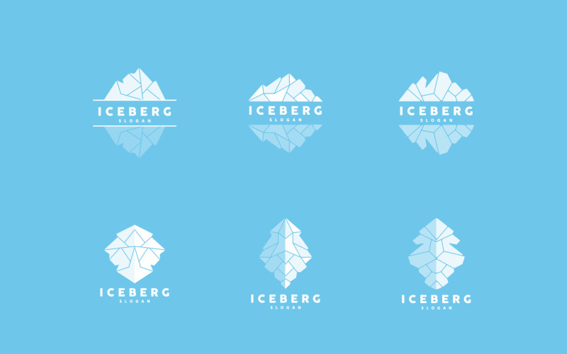 Antarctic Cold Mountain Iceberg Logo DesignV20 Logo Template